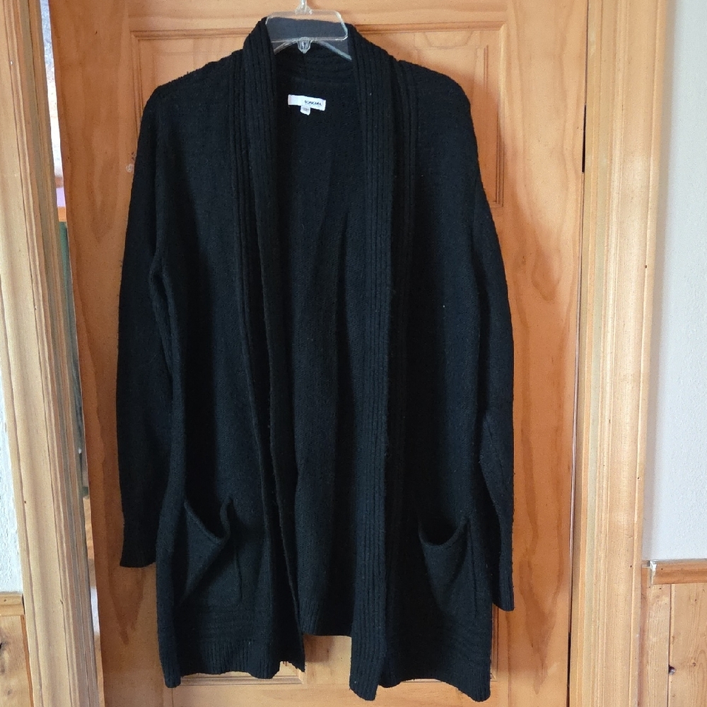 Sonoma Black Open Front Cardigan
